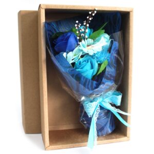 Bouquet de Fleurs Savon Artisanal - Bleu Océan