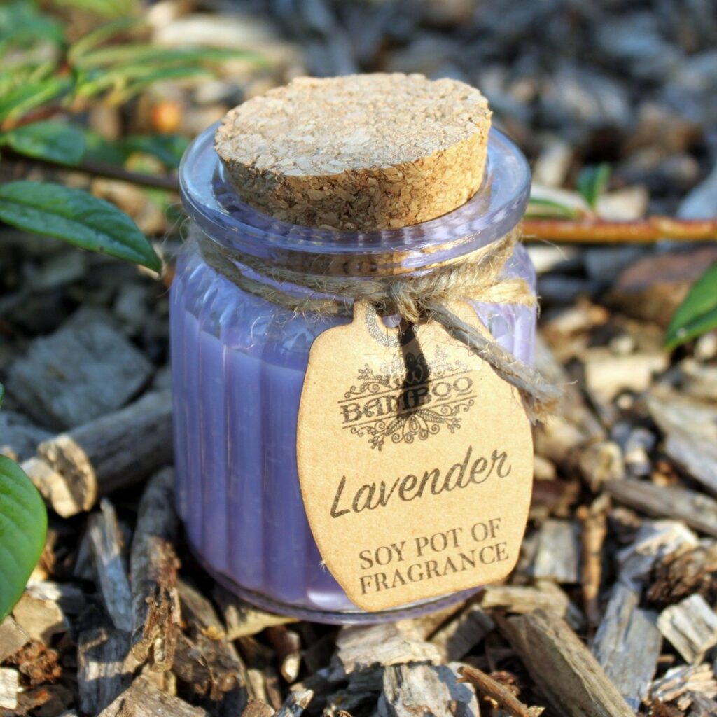 Bougie en cire de soja en pot – Lavande