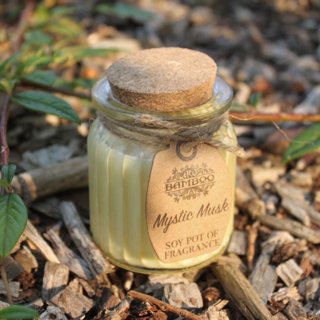 Bougie en cire de soja en pot – Musc